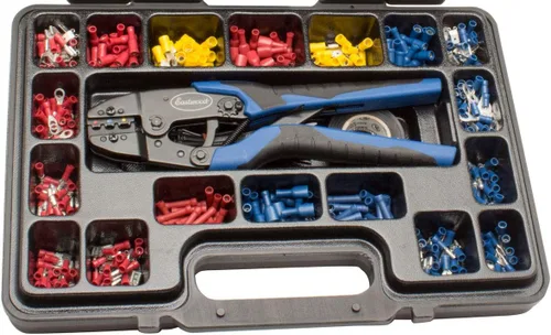 Miniatura 3 de Eastwood Crimp-Right Kit de crimpado de conector sin soldadura Férula Crimpadora Alicates Pelacables y conectores Terminal Kit de herramientas