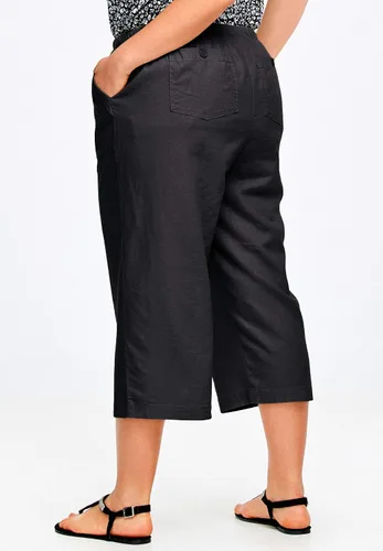 Miniatura 4 de Ellos Pantalones capri con cordón y mezcla de lino para mujer