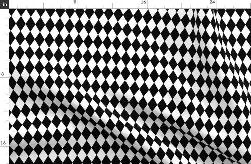 Miniatura 6 de Spoonflower Tela - Diamantes Negro Blanco Pequeño Diamante Cuadros Geométrico Impreso en Tela de Gasa Cuarto Grasa - Costura Ropa de Moda Vestidos