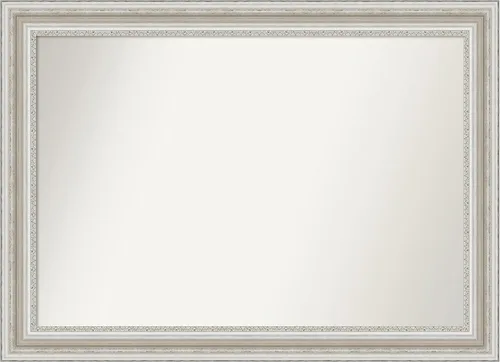 Miniatura 340 de Amanti Art Espejo de baño plateado para sobre el fregadero, 26 x 26 pulgadas, espejo cuadrado de plata antigua, marco de madera tradicional mediano