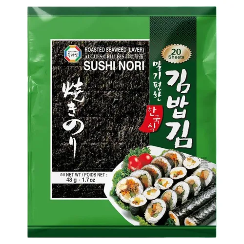 Surasang Sábanas Nori prémium para sushi y gimbap - Hojas de algas coreanas tostadas, 20 hojas de tamaño completo, paquete de 1 - Sushi Nori
