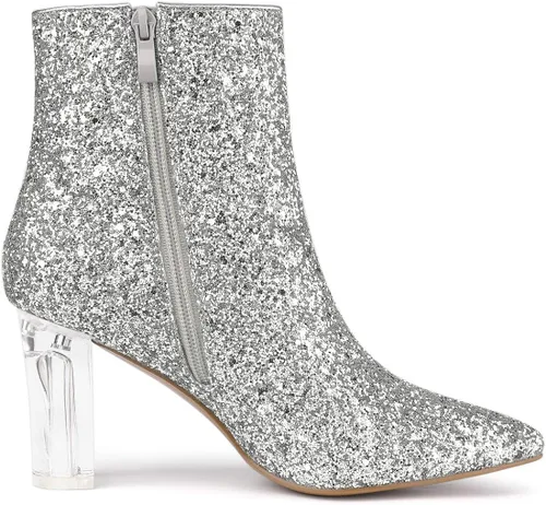 Miniatura 7 de Allegra K Botines transparentes con purpurina para mujer, Claro