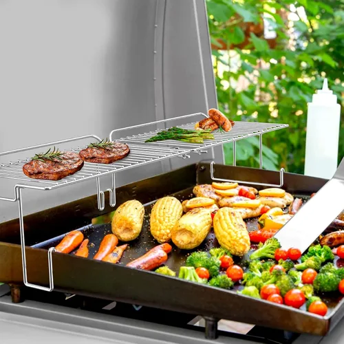 Miniatura 6 de onlyfire Rejilla de calentamiento para parrillas de 28 pulgadas, mantiene los alimentos calientes y crea espacio de cocción adicional