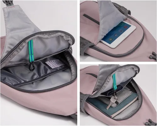 Miniatura 25 de WATERFLY Bolsa pequeña de senderismo: mochila cruzada para el pecho, mochila para hombres y mujeres con correa de hombro agradable a la piel
