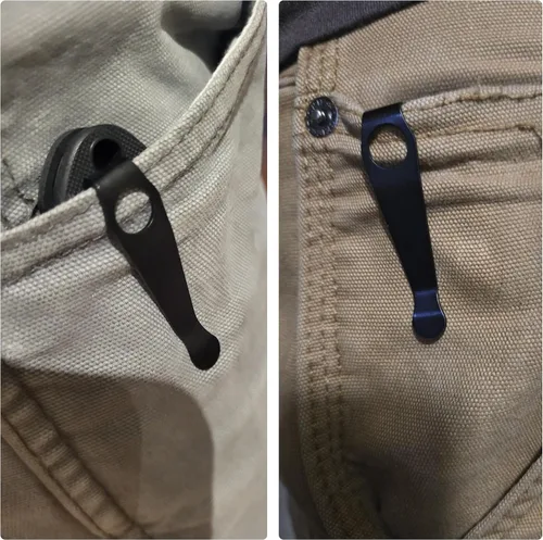 Miniatura 5 de Clip de bolsillo de titanio para Spyderco Para 3, Paramilitary 2 y más modelos de cuchillos, clip de bolsillo personalizado premium con 3 piezas