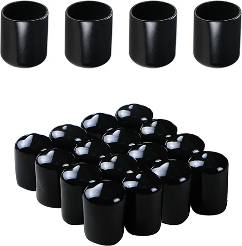 Cubierta de tapa de extremo redondo de goma de 0.59 pulgadas (0.591 in), protectores de rosca de tornillo de PVC flexible de tubería de tubería