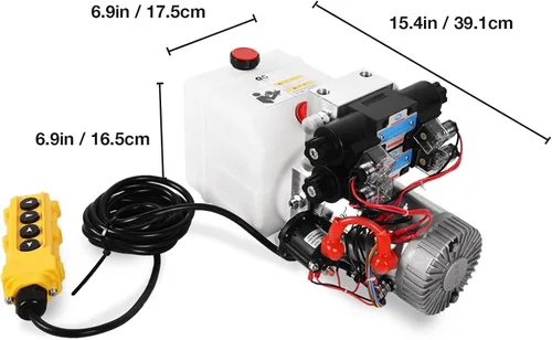 Miniatura 6 de Unidad de Potencia Hidráulica Bomba Hidráulica de Doble Efecto Bomba de Solenoide Doble 4.5 Quarts (1.4 Galones) 12V DC Bomba Hidráulica Eléctrica