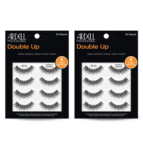 Miniatura 5 de Ardell Double Up Wispies - Pestañas postizas dramáticas de volumen completo, reutilizables y fáciles de aplicar, color negro, 4 pares