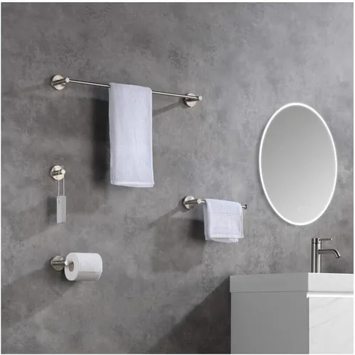 Miniatura 4 de KIBI Juego de accesorios circulares de baño de 5 piezas, oro cepillado, incluye toallero, anillo para toallas, soporte para papel higiénico