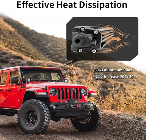 Miniatura 9 de LASFIT Barra de luz LED de 42 pulgadas, impermeable IP67, haz combinado puntual y de inundación, luz de conducción todoterreno para Wrangler, Blanco
