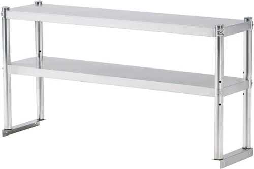 Miniatura 8 de KUARBARR Estante de encimera de acero inoxidable, estante de cocina de metal de 12 x 30 pulgadas, 2 niveles, estantes de acero inoxidable ajustables