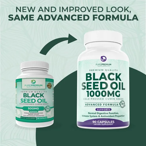 Miniatura 6 de PurePremium Aceite de semilla negra de 500 mg – Semillas orgánicas de Nigella Sativa – Extracto de aceite de semilla de comino negro prensado