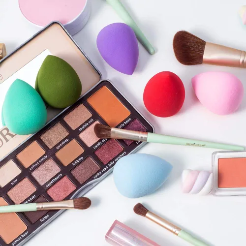 Miniatura 6 de AJOKE Juego de esponjas de maquillaje perfectas para líquidos, esponjas de maquillaje de belleza multicolores, 10 piezas