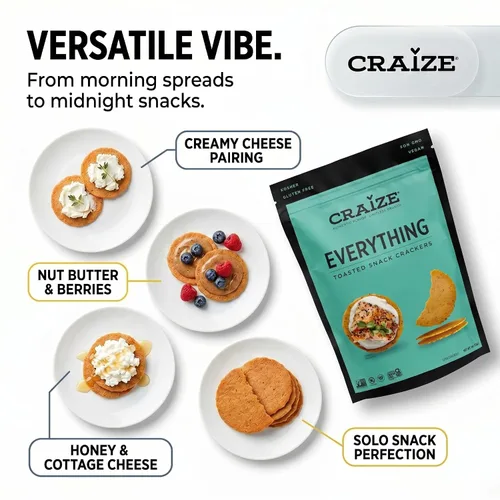 Miniatura 6 de Craize Everything Crisps - Galletas de maíz tostadas sin gluten, veganas, kosher, paquete de 3, 4 onzas cada una