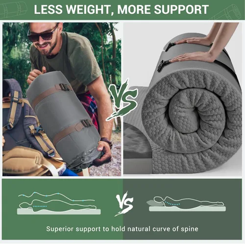 Miniatura 6 de Elegear CumbreX™ Air & Foam Self Inflating Sleeping Pad, Built-in Electric Pump 4" Ultra-Thick Memory Foam Camping Mattress with Pillow Double