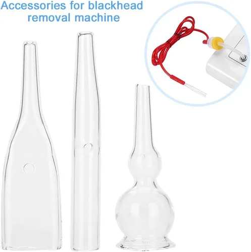 Miniatura 6 de Nikou Tubo de vidrio al vacío - Kit de 3 tubos de vidrio para eliminación de limpiador facial, accesorios de máquina de belleza, juego