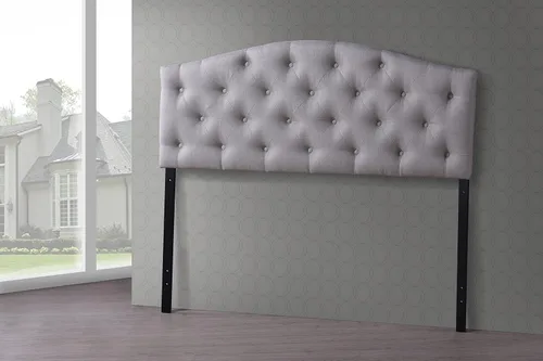 Miniatura 11 de Venta al por mayor, cabecera tapizada imitación cuero para interiores Baxton Studio Myra moderna y contemporánea con botones., Cuero, Blanco