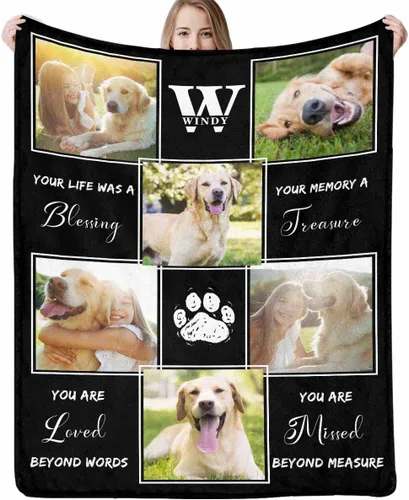 Miniatura 8 de Artsadd Manta de memoria personalizada, regalo personalizado con imagen de perro, manta conmemorativa, regalo de condolencias para amantes