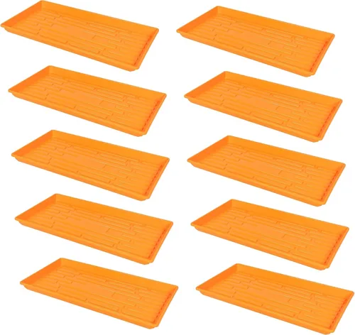 Miniatura 23 de SUNPACK Bandeja de inicio de semillas de plástico resistente de 10 x 20 pulgadas, color negro, 2.5 pulgadas, sin agujeros de drenaje, ideal