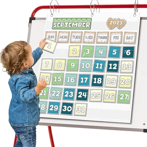 Miniatura 5 de EAMAY Calendario mensual de bolsillo para el aula para tarjetas de 2.75 * 2.75, suministros de escuela en casa y artículos imprescindibles