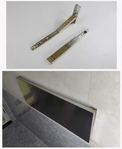 Miniatura 6 de Mesa de acero inoxidable para colgar en la pared, mesa de trabajo para computadora portátil que ahorra espacio, mesa colgante plegable para estudio