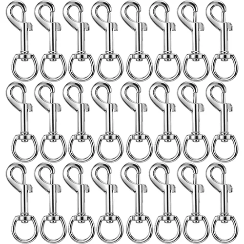 Miniatura 11 de Therwen 24 ganchos giratorios de acero inoxidable para correa de perro, llavero, correa de cámara, multiusos de 2.76 pulgadas (negro, 0.109 in)