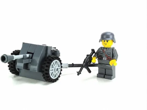 Battle Brick PAK38 Conjunto personalizado de artillería alemana de la Segunda Guerra Mundial