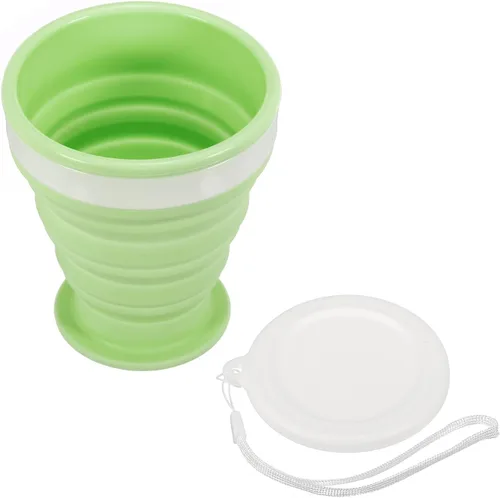 Miniatura 8 de PATIKIL Taza plegable, 6.8 fl oz de viaje, plegable, de silicona, portátil, para acampar, senderismo, al aire libre, azul