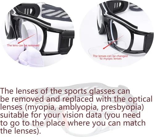 Miniatura 3 de N/A'' Gafas deportivas para niños, baloncesto, fútbol, entrenamiento, seguras, antiniebla, 7-12 Marco Gris Almohadilla Naranja