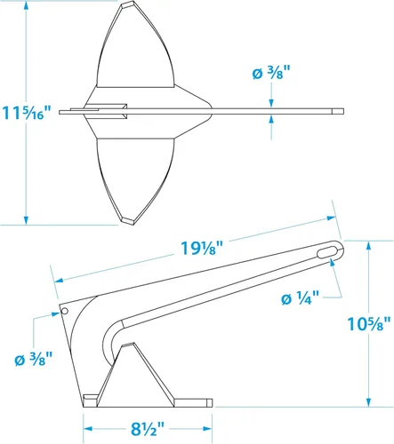 Miniatura 7 de Seachoice Ancla de garra - Acero galvanizado sumergido en caliente - Para uso en variedad de camas marinas - Varios tamaños
