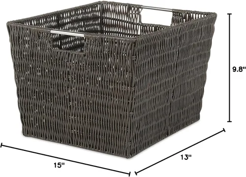Miniatura 3 de Whitmor Rattique canasto de almacenamiento con cesta - Espresso