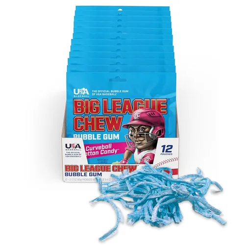 Miniatura 19 de Big League Chew Big Rally Blue - Goma de mascar de frambuesa azul intenso Perfecto para juegos de béisbol, equipos, concesiones, fiestas y más