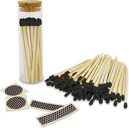 Juego negro de 4 pulgadas en un frasco elegante + calcomanías de golpeador incluidas | 100 puntas negras llamativas decorativas de seguridad con un
