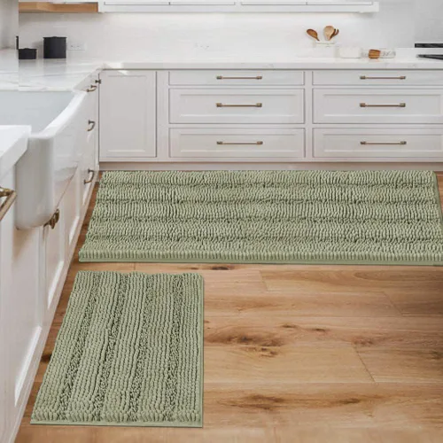 Miniatura 14 de H.VERSAILTEX - Alfombras de baño, juego de 2 piezas, alfombra de contorno para baño, juego de alfombras para inodoro, alfombra antideslizante