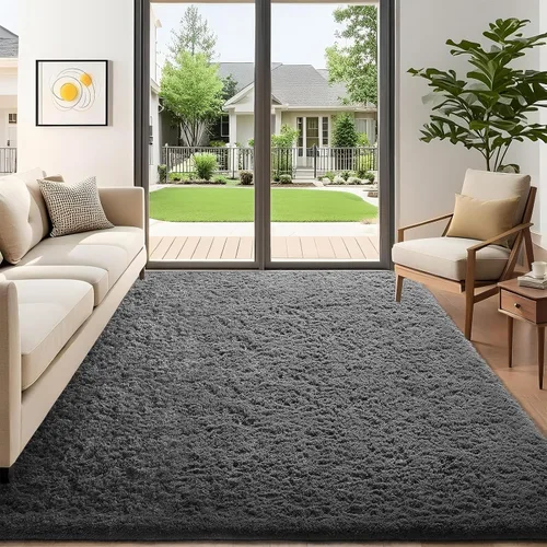 Miniatura 89 de Ophanie Alfombra Verde de Césped, Alfombras de Área para Dormitorio, Alfombra Shag Esponjosa de 4x6 pies, Suave Peluda Afelpada Linda para Niños 7