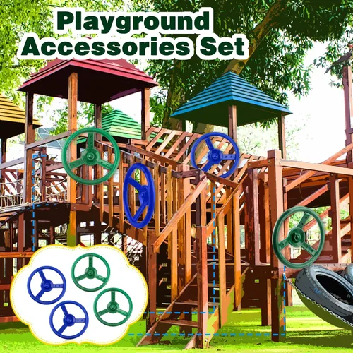 Miniatura 6 de Juego de 4 columpios de plástico para volante, parque infantil, barco pirata, accesorios para niños, exteriores, jardín, patio trasero, sala de Verde