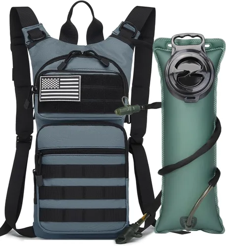 Miniatura 14 de Mochila de hidratación con aislamiento bolsa de agua con vejiga de 3 l de TPU, mochila táctica Molle de hidratación para senderismo, ciclismo, correr