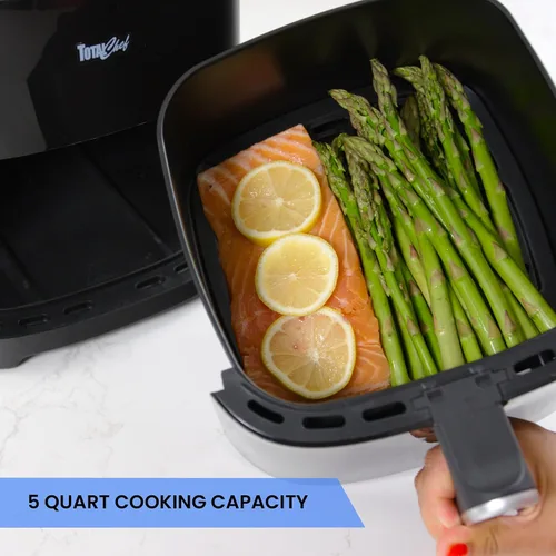 Miniatura 5 de Total Chef - Horno eléctrico freidora de aire de 5 cuartos de galón/4.8 L, controles digitales de pantalla táctil, 8 preajustes de cocción