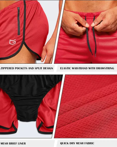 Miniatura 4 de G Gradual Pantalones cortos de correr para hombre de 3 pulgadas de secado rápido para gimnasio, pantalones cortos deportivos con bolsillos