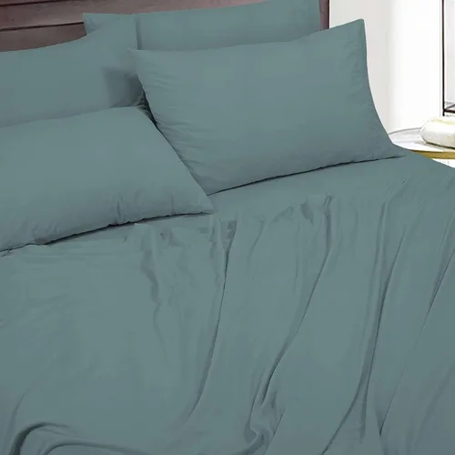 Miniatura 60 de ROYALE LINENS Juego de sábanas Cal King de 4 piezas, ropa de cama de microfibra suave cepillada de 1800 hilos, 1 sábana bajera, 1 sábana encimera, 2