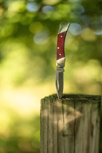 Miniatura 3 de Uncle Henry LB3 Brown Bear - Cuchillo plegable SS de alto carbono de 5.1 pulgadas con hoja de punta de clip de 2.2 pulgadas y mango de madera