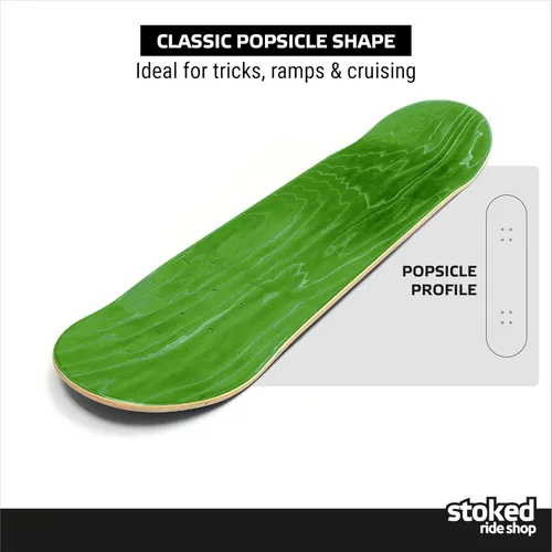 Miniatura 3 de Stoked Ride Shop Patineta completa – Madera de arce fabricada en Estados Unidos – Tabla de skate para adultos, niños, niñas y niños – Totalmente
