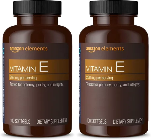 Miniatura 2 de Amazon Elements Vitamina E, 400 UI, 100 cápsulas blandas, 100 días de suministro (el embalaje puede variar)