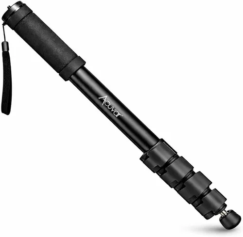 Acuvar Monopie fotográfico de 62 pulgadas con correa de seguridad - Monopod de cámara de aluminio ligero para viajes y disparos al aire libre