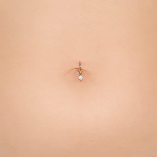 Miniatura 7 de Fake Belly Piercing Clip On Navel Ring Opal - No Piercing Belly Ring hoop