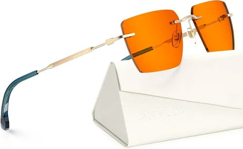 Miniatura 30 de ANYLUV Rimless Blue Light Glasses for Women/Men, Fashion Lightweight Blue Light Blocking Glasses with Stylish Metal Temples