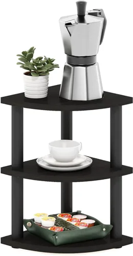 Miniatura 122 de Furinno Turn-N-Tube - Estantería de exhibición multiuso, de 4 niveles, con tubos clásicos, color nogal de Columbia y negro Columbia Nogal/Negro