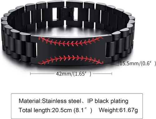 Miniatura 6 de VNOX Béisbol fútbol fútbol americano regalos de baloncesto para hombres y niños pulsera de béisbol personalizada con cita de inspiración grabada