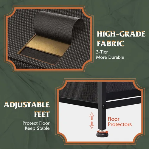Miniatura 6 de WLIVE Cómoda para dormitorio con 5 cajones, cómoda ancha, cómoda de tela, unidad organizadora de almacenamiento con contenedores de tela para Negro