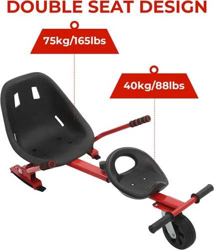 Miniatura 2 de Accesorio de asiento para aeropatineta para aeropatineta de 6.5 a 10 pulgadas, kit de transformación de Go Kart para doble persona, accesorios